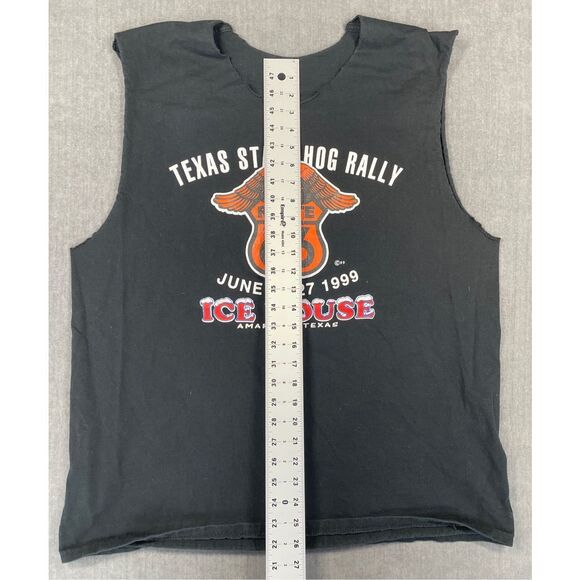 Route 66 Hog Rally Cutoff Tank Mens XL Black Vintage Motorcycle Biker Sleeveless - Picture 4 of 8